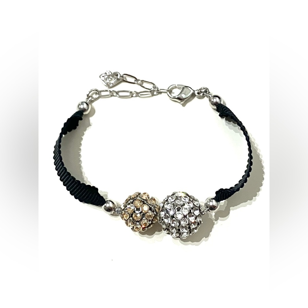 Swarovski Sparkle Crystal Orbs Ribbon Bracelet 6” - 7.5”